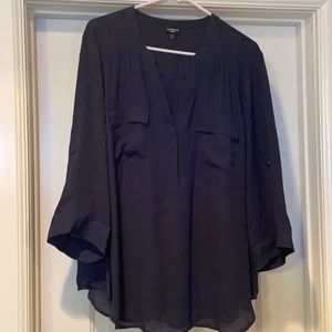 Torrid Size 2 Navy Blue Harper Blouse.